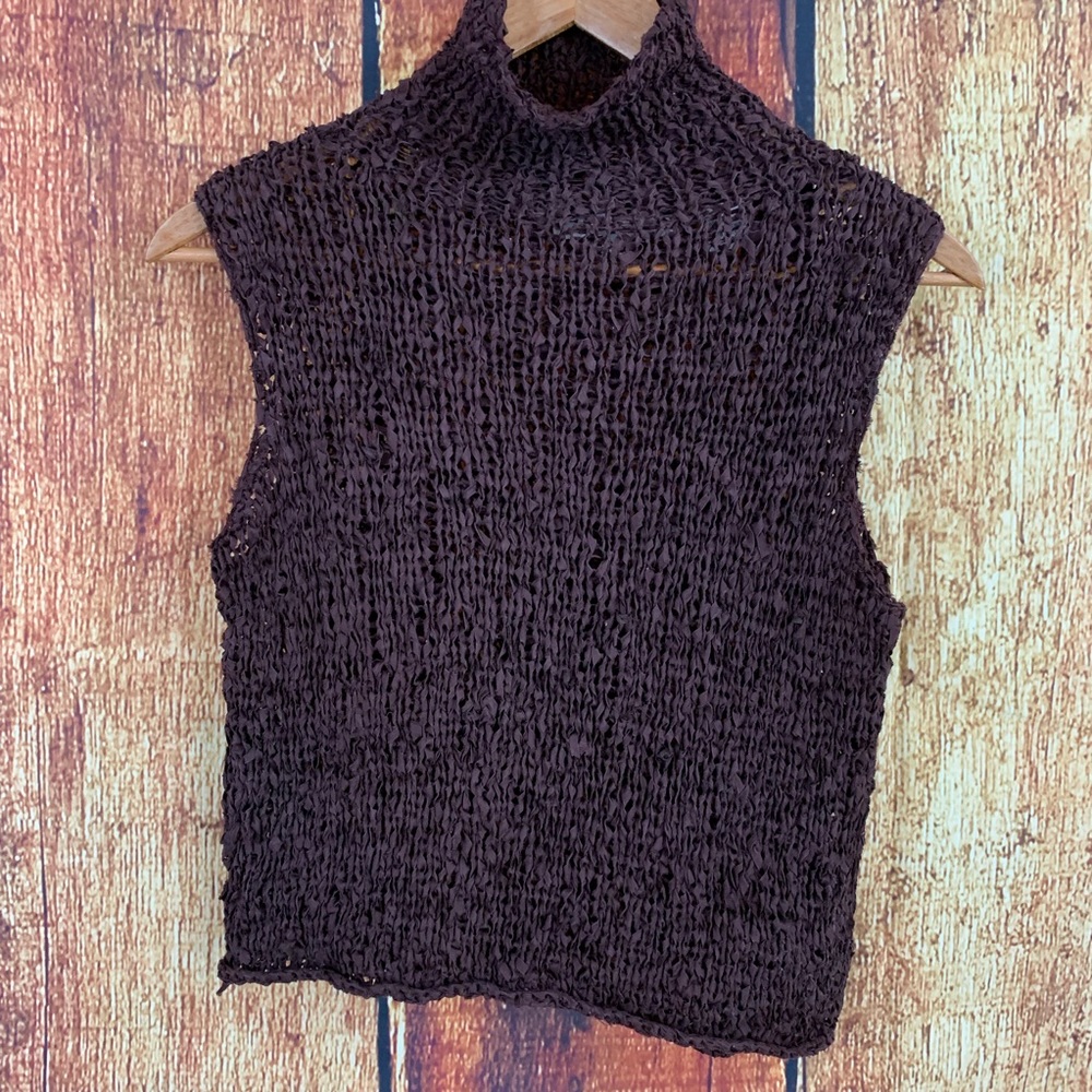 Ballinger Gold knit silk sleeveless top sz M